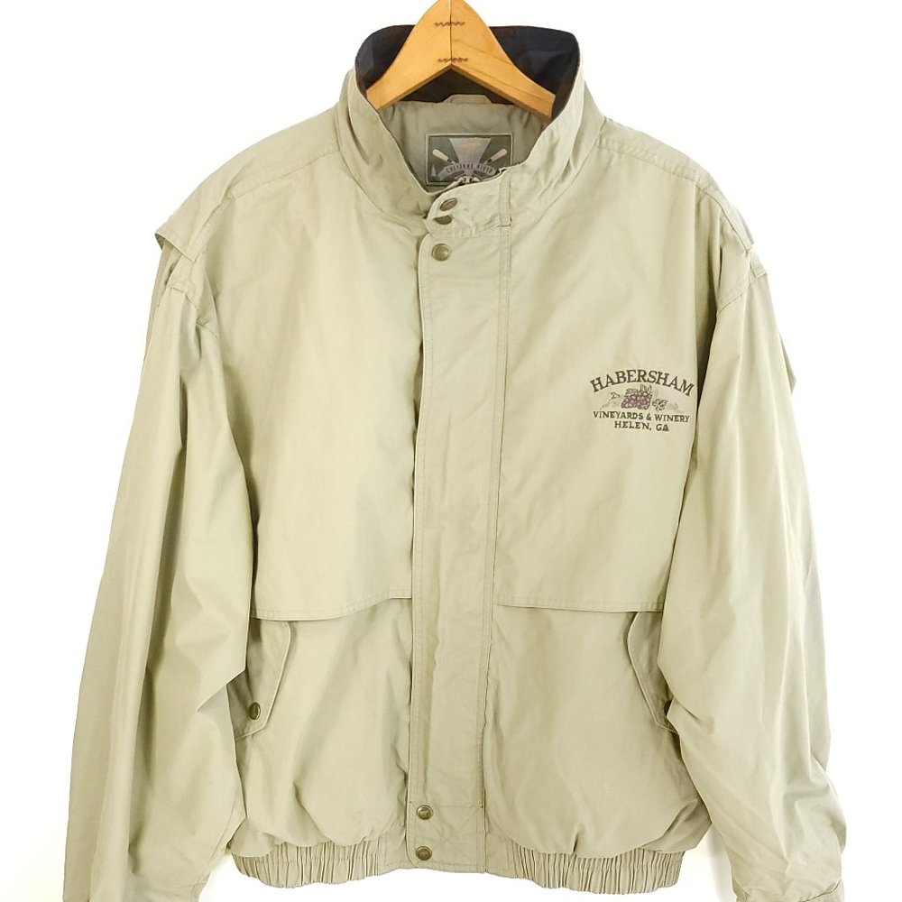 Habersham Vineyards Winery Jacket Men's XL Khaki Full Zip Lined Cheyenne River